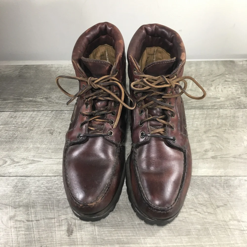 Timberland Chukka Gore-Tex Brown Leather Men’s Moc Toe Rugged Boots Size 11.5